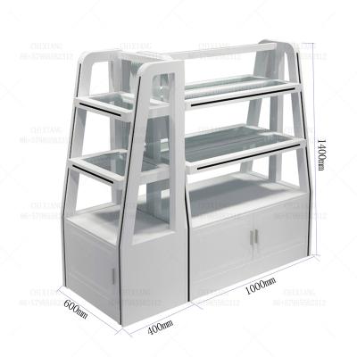 China Cosmetic Glass Retail Display Rack With LED Light CX-E1320 for sale