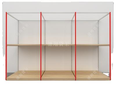 China Miniso Supermarket Single Sided Wooden Shelves Display Retail Hot Dollar Retail Display Shelf Grocery Shelving Stationary Wall Steel for sale