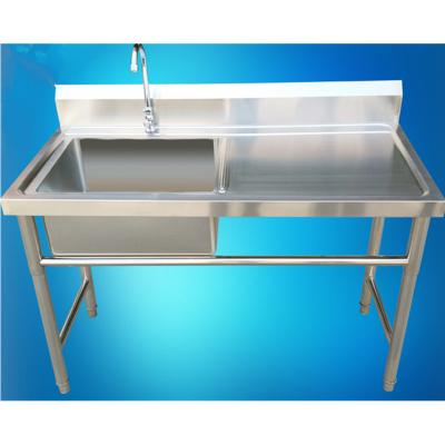 China Without Faucet Stainless Steel Commercial Utility Sink With Drainer Laundry Sink For Outdoor for sale