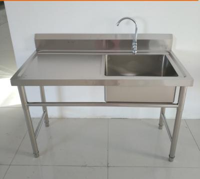 China Without Faucet Used Commercial Stainless Steel Sink With Drainer for sale