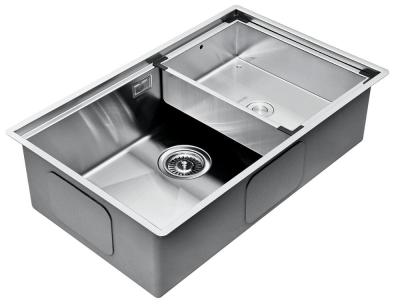 China Handmade Single Bowl Stainless Steel Kitchen Sink Overflow Without Faucet Undermount for sale