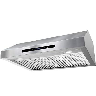 China Channeled Exterior Under Cabinet Chain Hood In Stainless Steel With Touch Control for sale