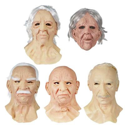 China Halloween Styles Male Realistic Latex Mask Old Man Halloween Latex Cosplay Male Aerial Human for sale