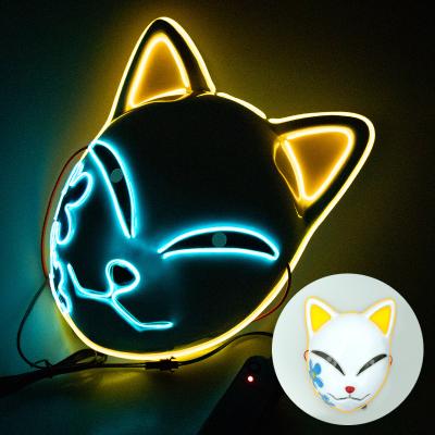 China Kids 3 Color Plastic Adult Party Glow Animal Led Mask Halloween Full Face Anime Cosplay Led Mask for sale