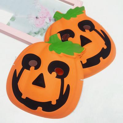 China Halloween Prom Mask Fashionable Breathable Orange Plastic Funny Pumpkin Props Party Face Masks for sale