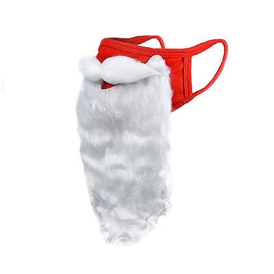 China Santa Claus Beard Mask Halloween Funny Fashionable Dress Up Christmas Face Mask Cotton Dustproof Face Mask White for sale