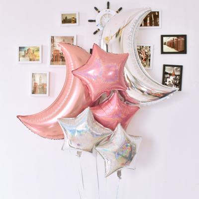 China Toy Toy/Advertising Gift/Pomotional Toy/Hot Selling Wedding Happy Birthday Decoration 36 Inch Moon Shape Foil Balloon For Birthday Party Decoration for sale