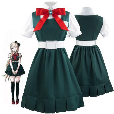 China Halloween Costume JCOSTNG Long Anime Danganronpa Sonia Nevermind High Quality Green Dress Halloween Role Play Costume for sale