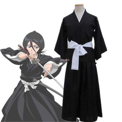 China Halloween Costume JCOSTNG Anime BLEACHER Kuchiki Rukia Women Top+Pants+Belt Full Set Halloween Party Cosplay Costume for sale