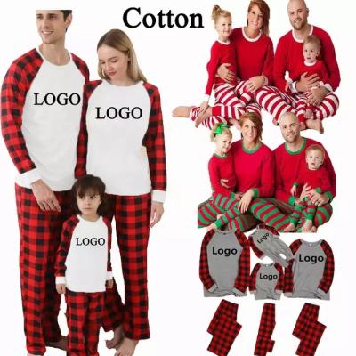 China RTS Christmas QUICK DRY Pajamas Set Pajamas Custom Printed Cotton Adult One Piece Kids Baby Clothes Family Matching Christmas Pajamas for sale