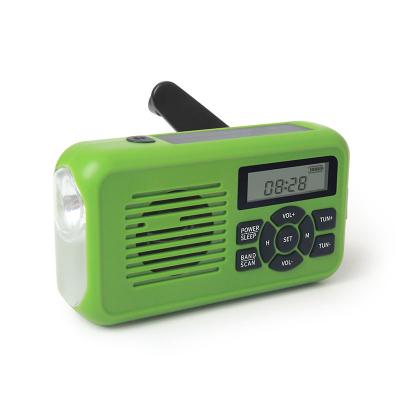 China PORTABLE Outdoor Universal Battery Operated Flashlight Radio 2000mAh Solar Power Generation Solar Charging Alarm SOS for sale