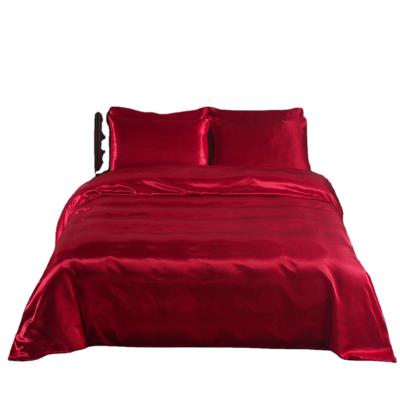 China Wholesale Simple Satin Polyester Feeling 6pcs Luxury Duvet Cover Set for sale