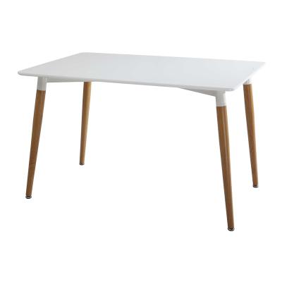 China Durable Nordic Modern Home Furniture Metal Leg Table Top Wood Crystal Dining for sale