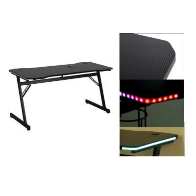 China Modern Design Ergonomic Melamine Leg Symphony LED Steel Computer Z Shaped Desk for sale