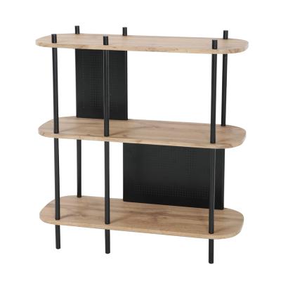 China Modern Design 3 Tiers Storage Shelving Medium Duty Wooden Bookcase Shelf For Sale for sale