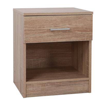 China Save Space E1 Particleboard Wood Night Stand With Drawer Storage Cabinet for sale