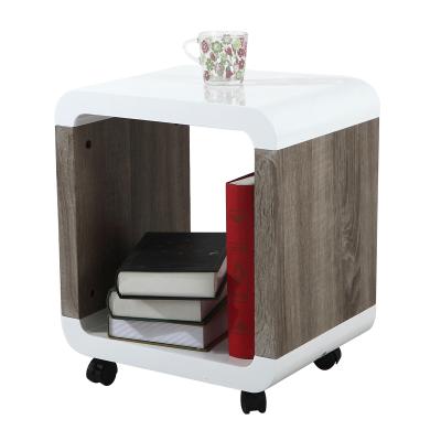 China Movable indoor furniture gabinete de almacenamiento wooden mdf cube shelving with wheels for sale