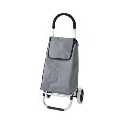 China Custom Factory Solid Color Aluminum Tube Trolley Shopping Bag 2 Storage Wheels for sale