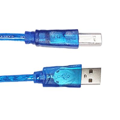 China Hd cable manufacturer usb port A/B transparent blue all-copper print line square printer cable connects data cable... for sale