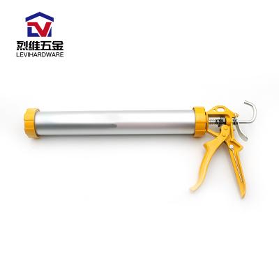 China Construction Building Levi Sausage Yellow Manual Skeleton Caulking Gun For Guangdong Hardware Tools for sale