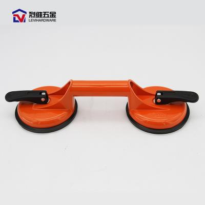 China Heavy Duty Aluminum LÉVI Stone Aluminum Alloy Orange Glass Cup Lifting Double Suction Glass For Removing Glass, Double Sided Suction Cups For Glass for sale