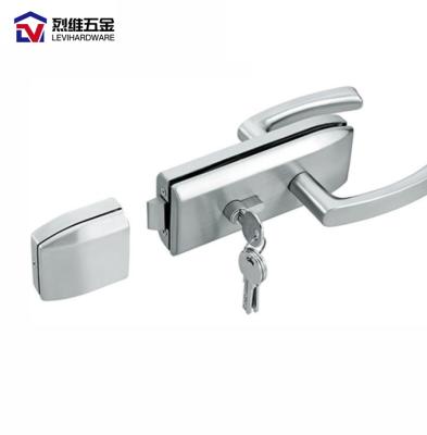 China LÉVI Glass Door Lock Quick-Installed LV-9007 Flange Lock for Door Precision Casting Shower Glass Door Locks for sale