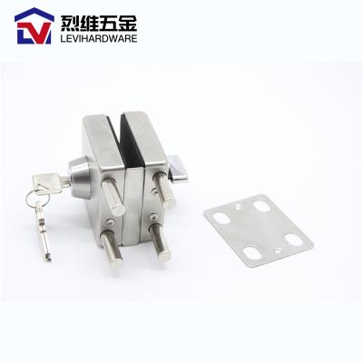 China LEVI Glass Door Hardware Fit Glass Door Clamp Lock Precision Casting Glass Door Locks for sale