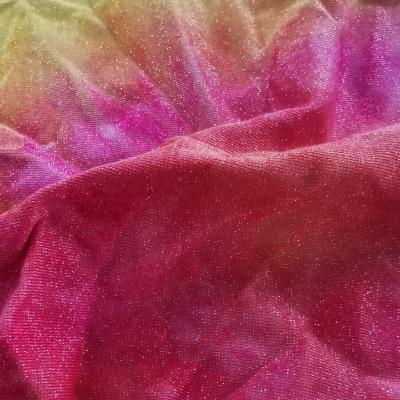 China Hot Anti Pill New Design Tie Dye Elastic Polyester Tie Dye Jersey Fabric With Lurex for sale