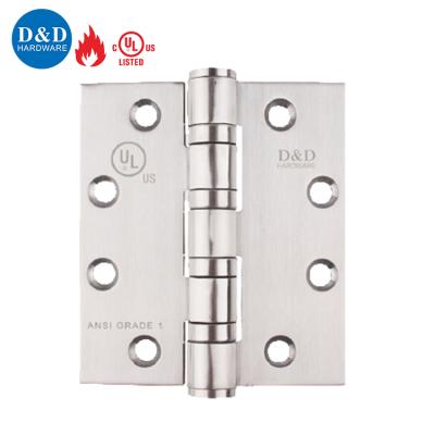 China Modern Fire Grade 1 UL ANSI Stainless Steel Four Ball Bearing Heavy Duty Exterior Door Hinge for sale