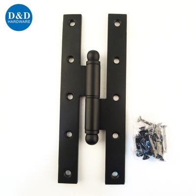 China Modern Door Hardware Accessories 304 Stainless Steel Black Tip Supporting Wooden Hotel Door H Hinge Type for sale