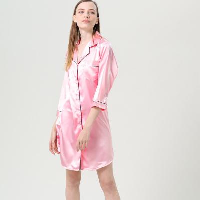 China Women's Breathable Nightgowns Button Down Soft Long Sleeve Sleep Shirt Friends Nightgowns Sleepwear for sale