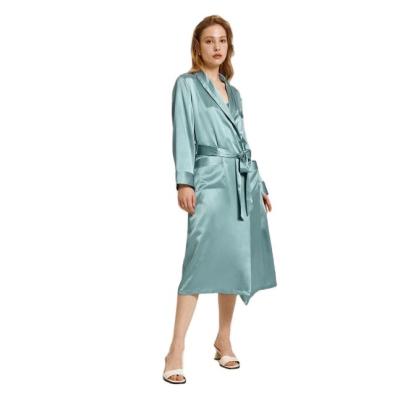 China Wholesale Custom Stretch Satin Trim Waist Auto-tie Long Robe Silk Women's Sleepwear Satin Breathable Skirt for sale