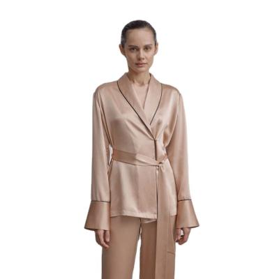 China OEM Breathable Designer Sleepwear Modal Pajama Set Adult Pajamas Winter Satin Long Pajamas For Women for sale