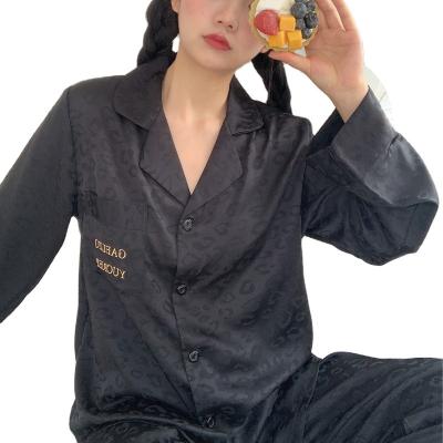 China Women's Summer Pajamas Sexy Sleepwear Satin Breathable Silky Pajamas Sleepwear for sale