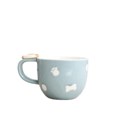 China Japanese And Korean Style Cute Cartoon Stocked Ceramic Coffee Cups for sale