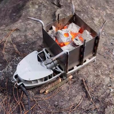 China Collapsible Cooker BBQ Charcoal Oven Outdoor Wood Stove Firewood Fan Electronic Burning Stove Yh00840 for sale