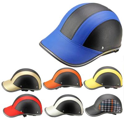 China ABS Leather Motorcycle Helmets ABS Harley Helmet Baseball Cap Light Helmet Electric Bike Outdoor Riding Summer for sale