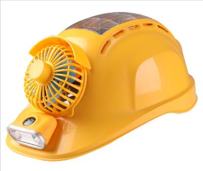 China Hat With Blower Safety Hard Hat With Solar Powered Blower And Chargeable Battery for sale