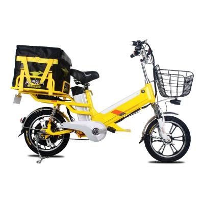 China 16 Inch Tire Steel Electric Bike E Bike 48v Battery 24A 350W For Outing Food Delivery for sale