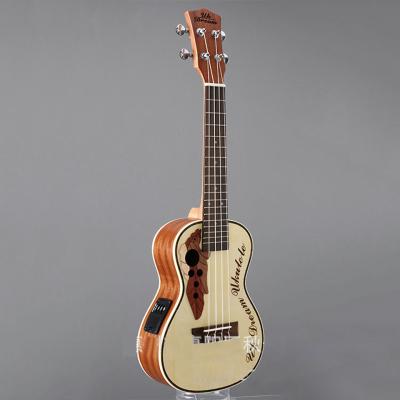 China GUITAR 23 Inch Fir Sapele Box Electric Guitar Sound Hole 4 String Rosewood Electric Ukulele Hawaiian Guitar for sale