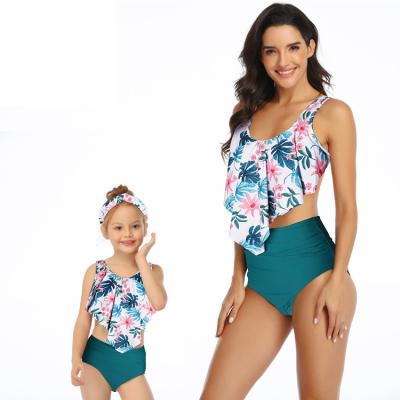 China Breathable In Free Action Swimwear Ruffled Parent-child Swimsuit Bikini for sale