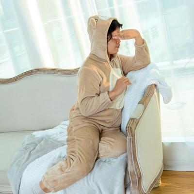 China Cosplay Costume Women Overalls Pajamas Thermal Animal Sherpa Winter For Women Cover Up Hoodie Pajamas for sale