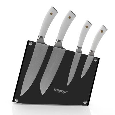 China Viable Professional Steel Kitchen Knives Damascus Knife Block Set With Stand Sharp Chef Knife Set Kitchenware for sale