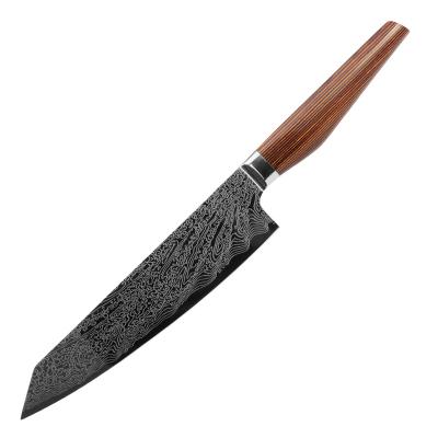 China Disposable Custom Steel Chef Knife 9 Inch Damascus Kitchen Sharp Carbon Steel Knives With Wood Handle for sale