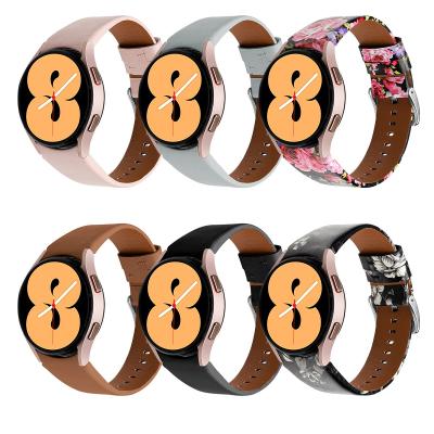 China Leather Strap Watch Band For Samsung Galaxy Watch 4 Classic 42mm/46mm Soft Genuine Leather Wristband Strap For Galaxy Watch 4 40mm for sale