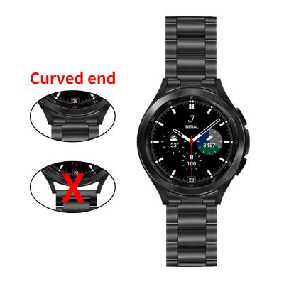 China Realease Quick Replcement Watch Band Non Notch Stainless Steel Strap For Samsung Galaxy Watch 4 Classic 46mm 42mm / Watch4 44mm 40mm Wrist Band Curved End Metal Strap for sale