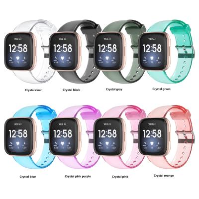 China Silicone For Fitbit Versa Watch Strap Transparent Watch Strap Versa Smart Pure Color New TPU for sale