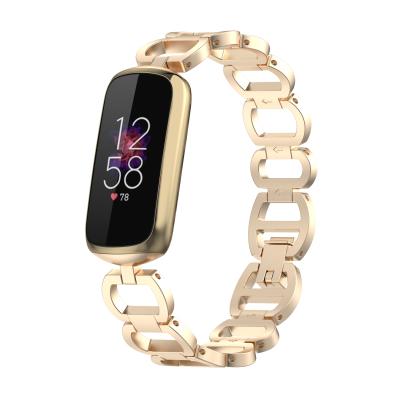 China Fashion suitable for fitbit bracelet luxury official the same bracelet metal strap luxury watch three-ball steel strap for sale