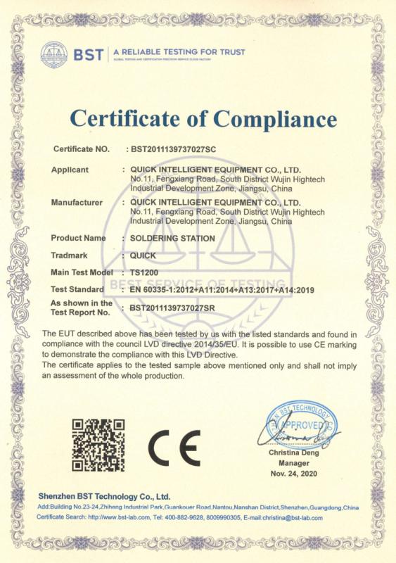 CE - Quick Intelligent Equipment Co., Ltd.
