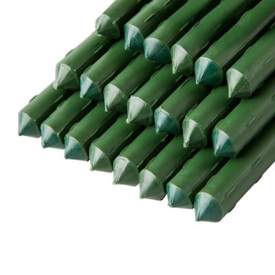 China Green Plastic Coated Garden Plant Stakes Waterproof Tall Support Stakes For Plants Garden Climbing Plastic Coated Steel Stakes for sale